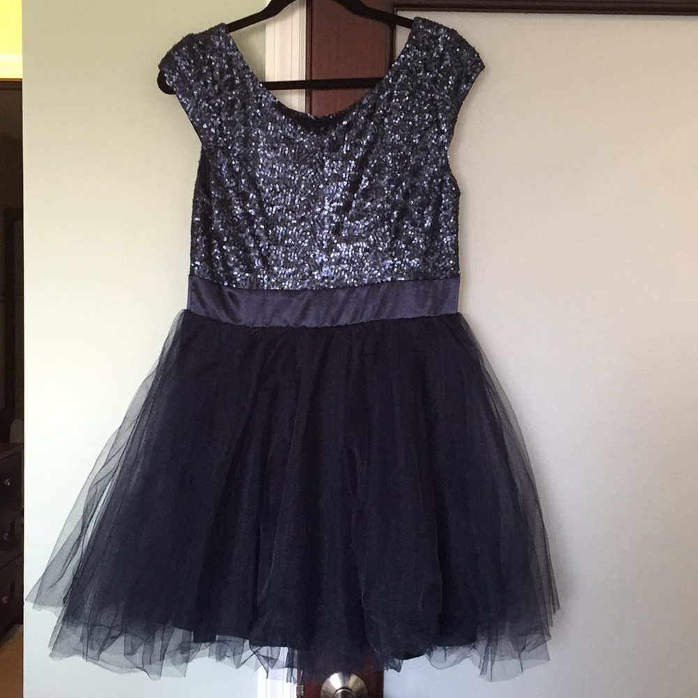 Blue sequin dress